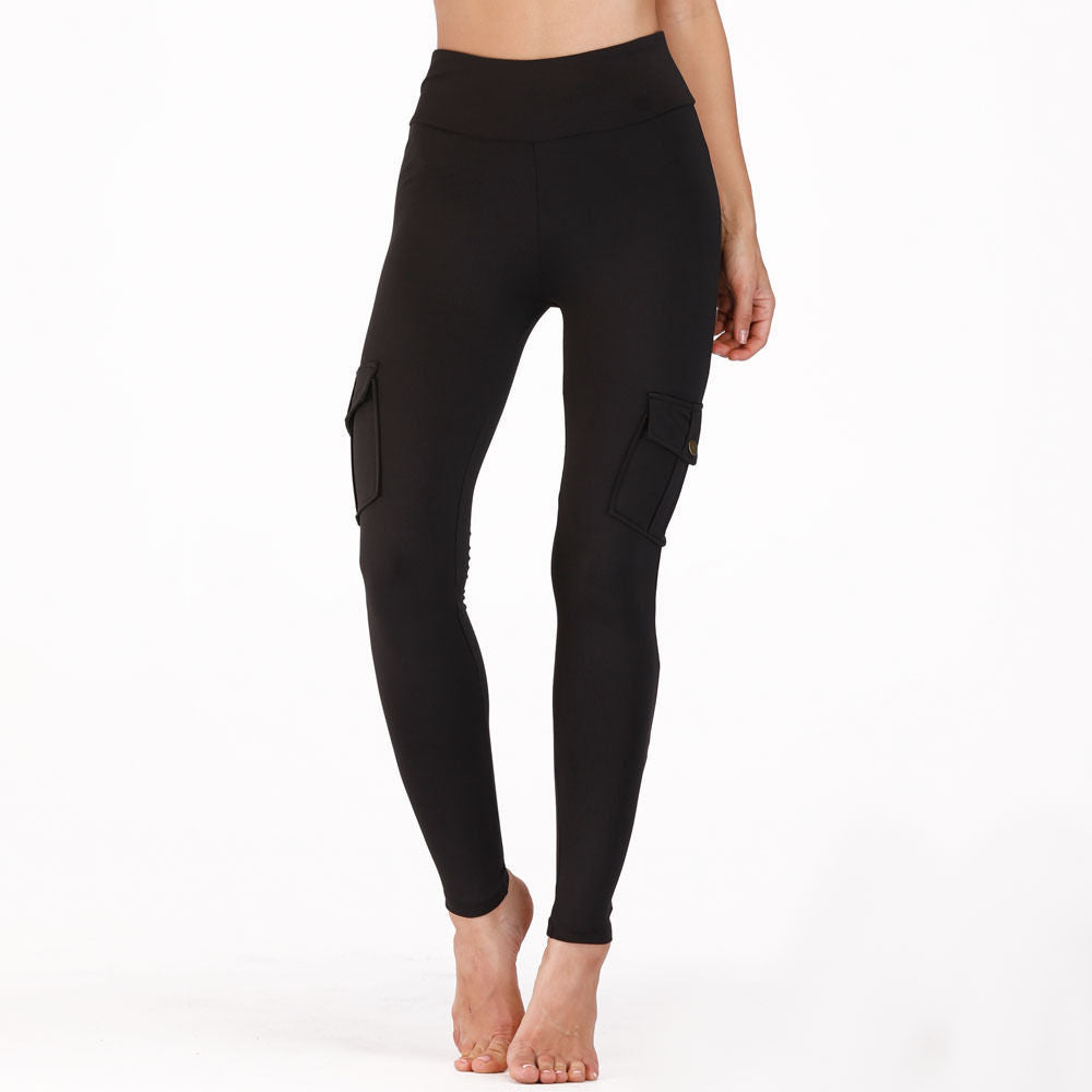 Legging de sport femme BAGOO taille haute à poches