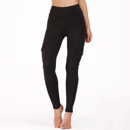 Legging de sport femme BAGOO taille haute à poches
