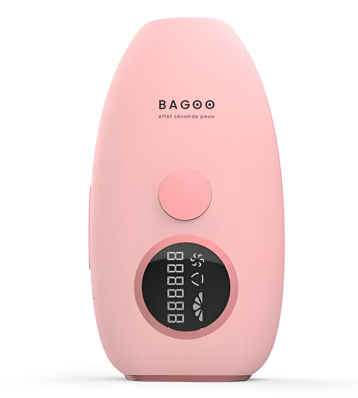 Épilateur BAGOO rose avec fonction refroidissement, écran LCD et bouton de flash