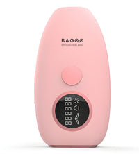 Épilateur BAGOO rose avec fonction refroidissement, écran LCD et bouton de flash